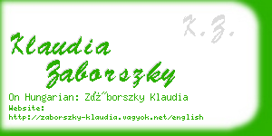 klaudia zaborszky business card